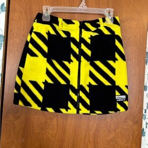 Adidas Women's Bold Yellow and Black Mini Skirt